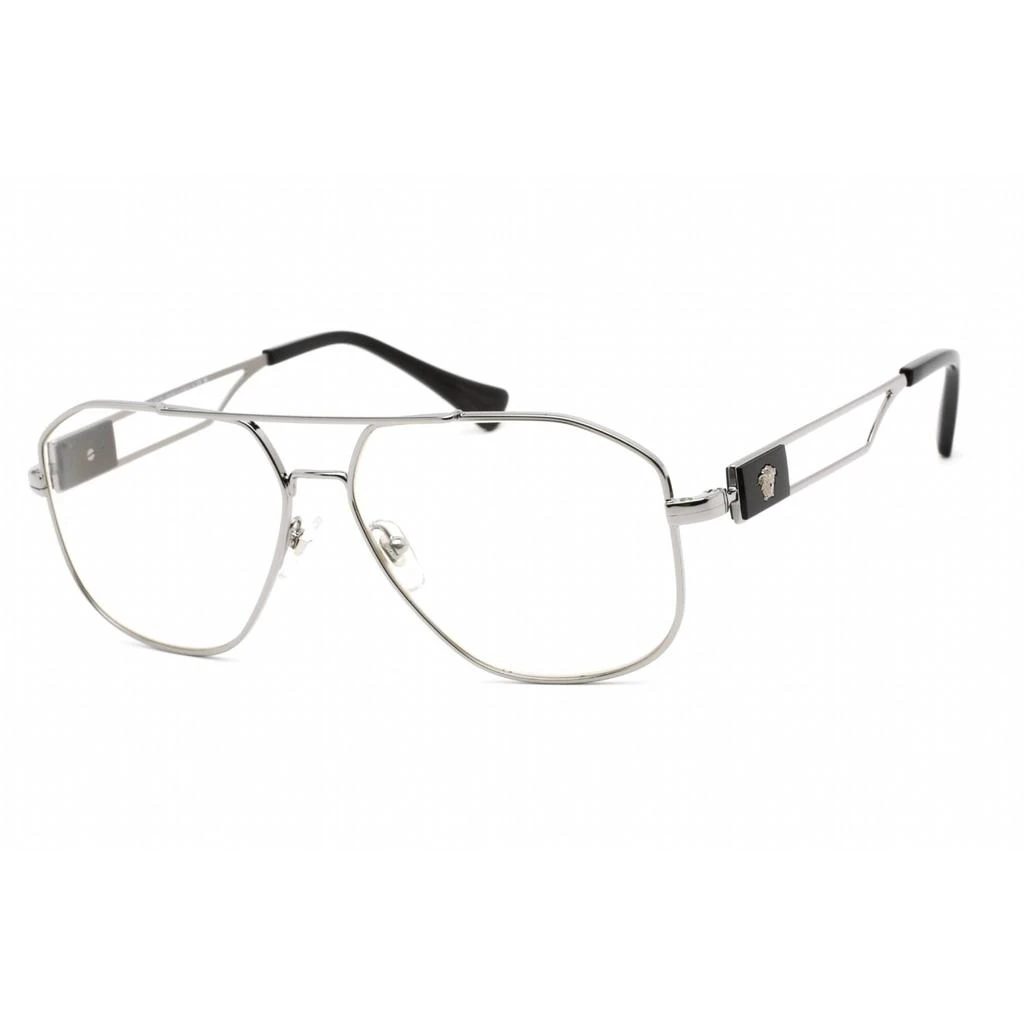 商品Versace|Versace Men's Eyeglasses - Clear Lens Grey Metal Aviator Shape Frame | 0VE1287 1001,价格¥844,第1张图片