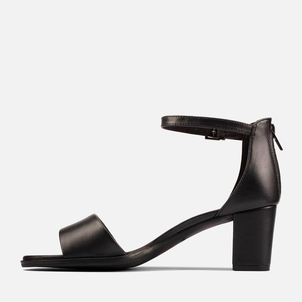 商品Clarks|Clarks Women's Kaylin 2 Part Leather Block Heels - Black,价格¥359,第1张图片