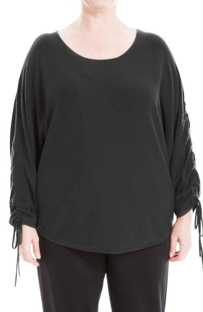 商品MAXSTUDIO|Cinched Sleeve Curved Hem Sweater,价格¥224,第1张图片