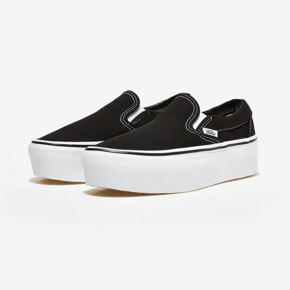 【Brilliant|包邮包税】万斯 CLASSIC SLIP-ON STACKFORM  运动鞋 一脚蹬 懒人鞋  VN0A7Q5RBMX CANVAS BLACK/TRUE WHITE 商品