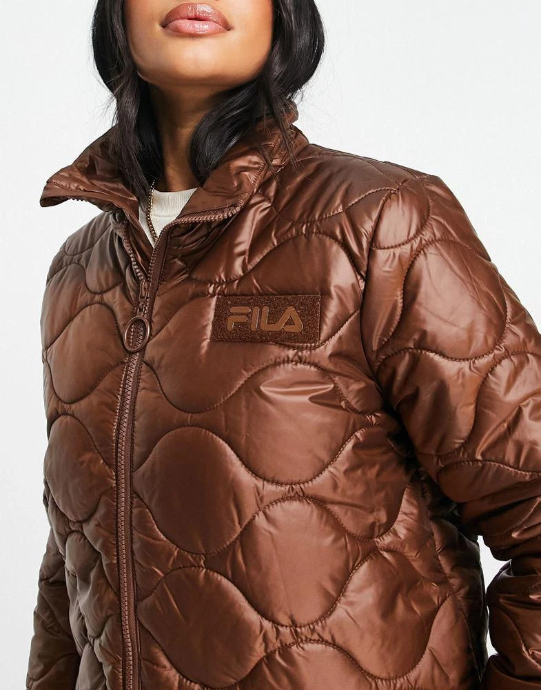 商品Fila|Fila onion quilted puffer jacket with logo in brown,价格¥348,第3张图片详细描述