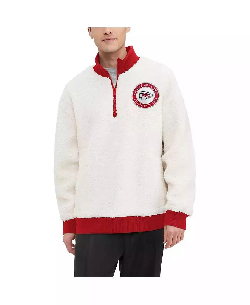 商品Tommy Hilfiger|Men's Cream Kansas City Chiefs Jordan Sherpa Quarter-Zip Sweatshirt,价格¥667,第1张图片