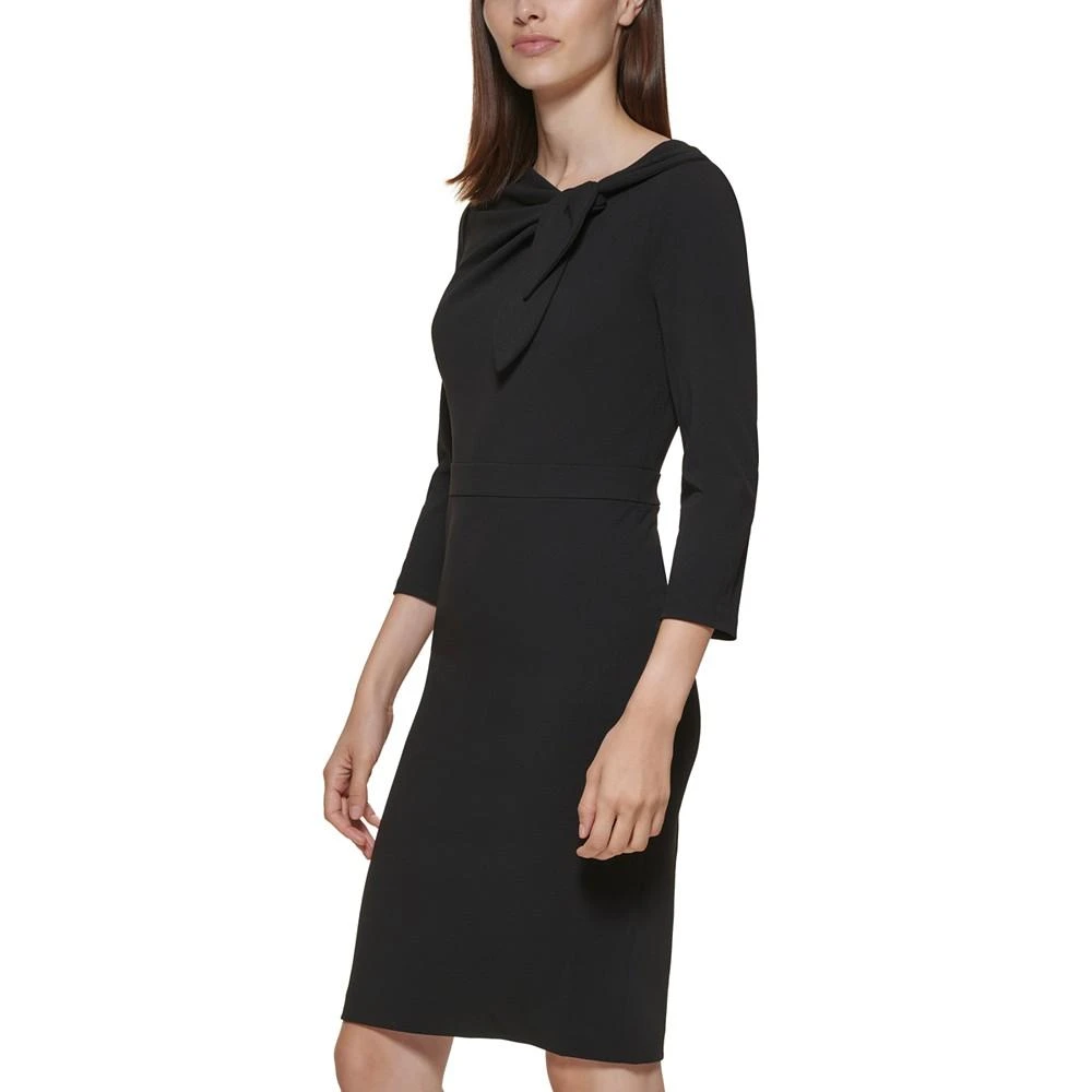 商品Calvin Klein|Scuba-Crepe Bow-Neck Sheath Dress,价格¥153,第3张图片详细描述