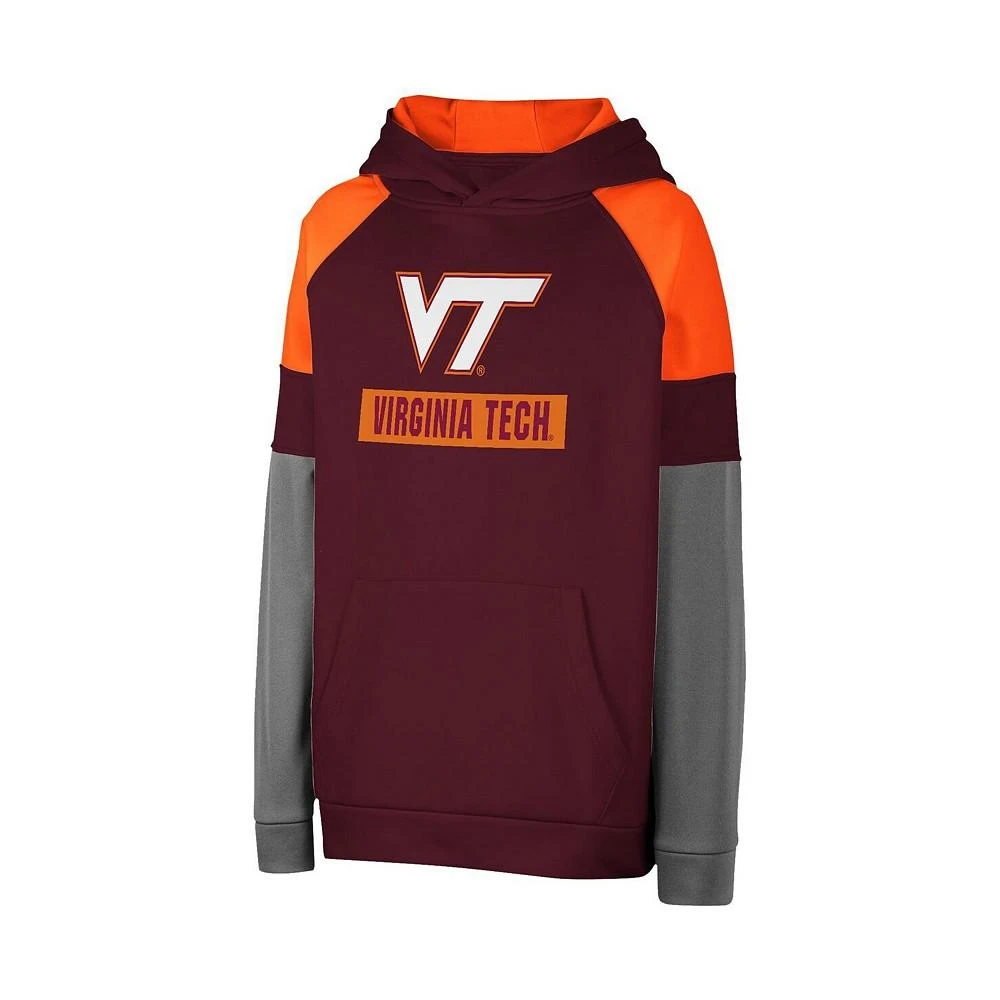商品Colosseum|Big Boys Maroon Virginia Tech Hokies Colorblocked Raglan Pullover Hoodie,价格¥248,第2张图片详细描述