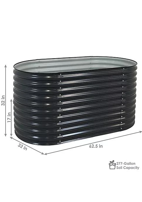 商品Sunnydaze Decor|Galvalume Steel Rectangle Raised Garden Bed - Dark Gray - 62.5 in,价格¥1489,第5张图片详细描述