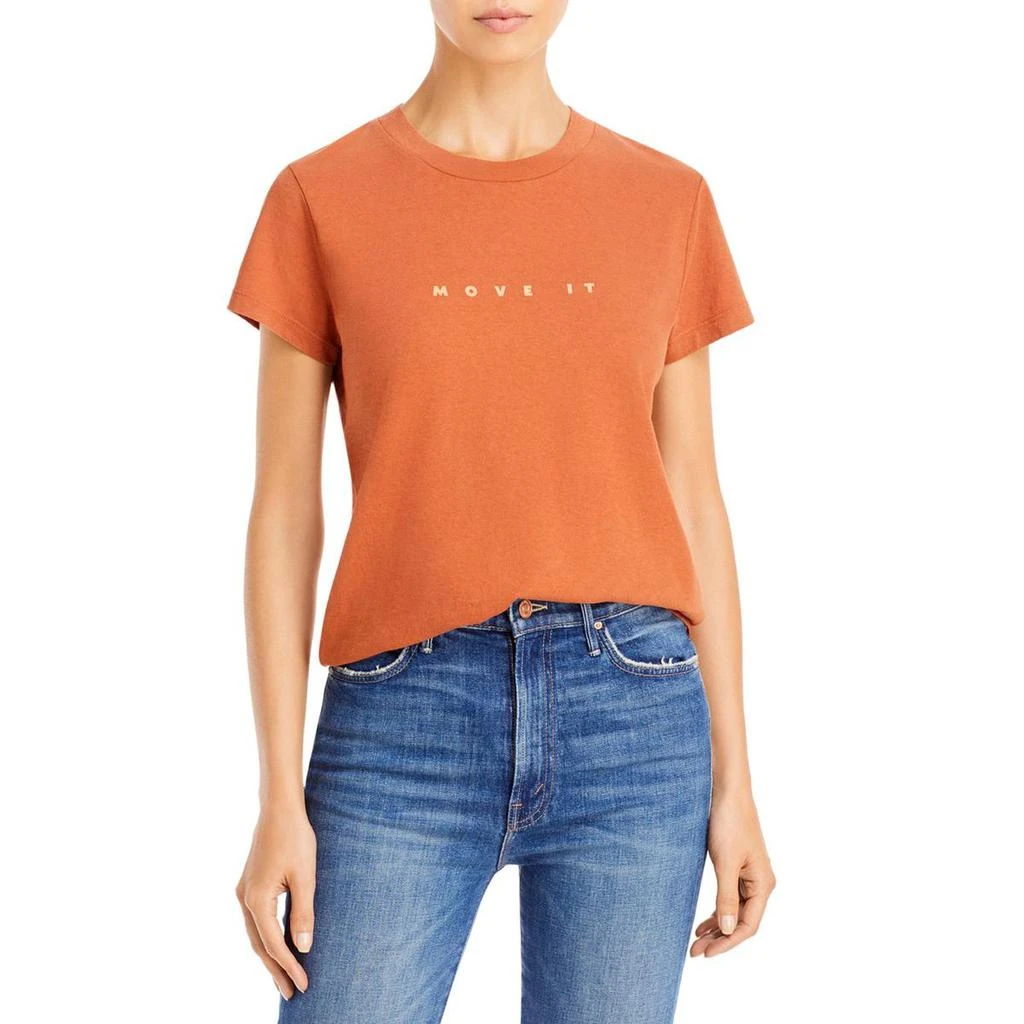 商品MOTHER|Mother Womens The Rise & Shine Cotton Crewneck T-Shirt,价格¥130,第1张图片