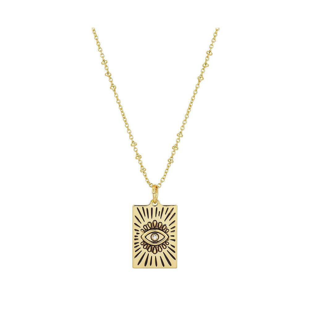商品Unwritten|Gold Flash Plated Talisman Evil Eye Pendant Necklace, 16"+2" Extender,价格¥202,第1张图片
