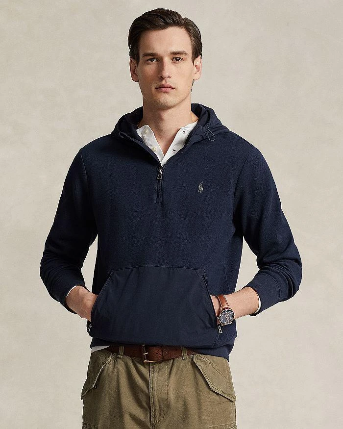 商品Ralph Lauren|Hybrid Mixed Media Quarter Zip Hoodie,价格¥778,第1张图片详细描述