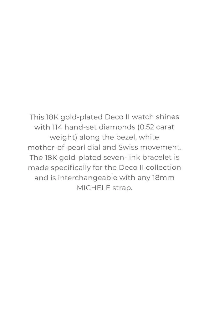 商品Michele|Deco II Diamond Bracelet Watch, 29mm - 0.52ct.,价格¥13504,第4张图片详细描述