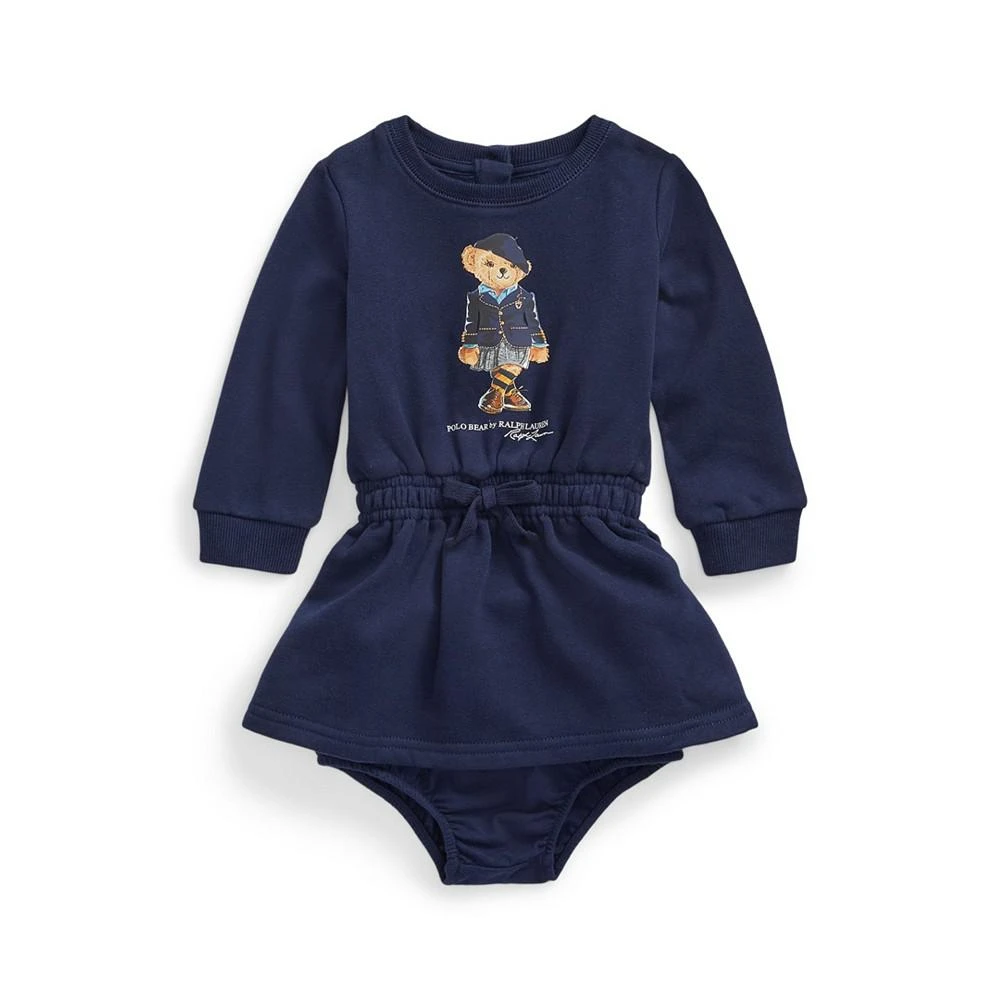 商品Ralph Lauren|Baby Girls Polo Bear Fleece Dress with Bloomer, 2 Piece Set,价格¥364,第1张图片