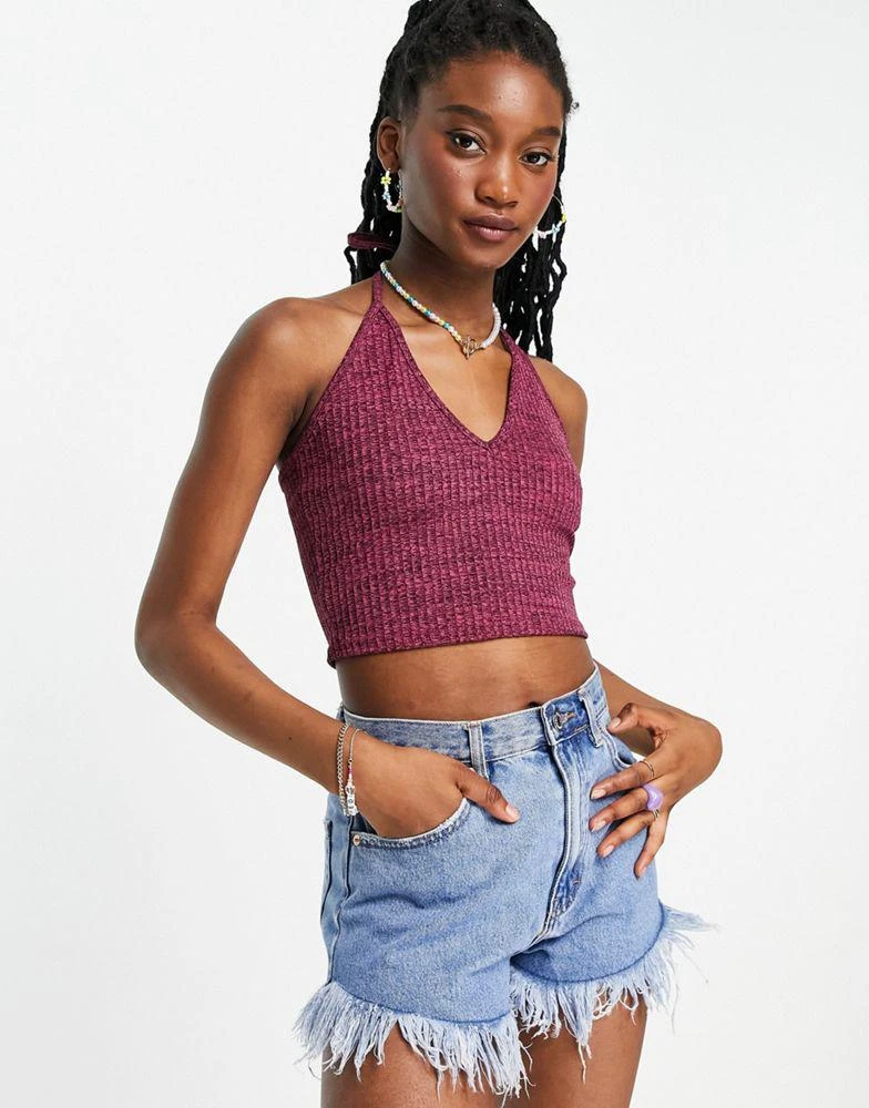 商品ASOS|ASOS DESIGN halter top in pink space dye,价格¥70,第4张图片详细描述