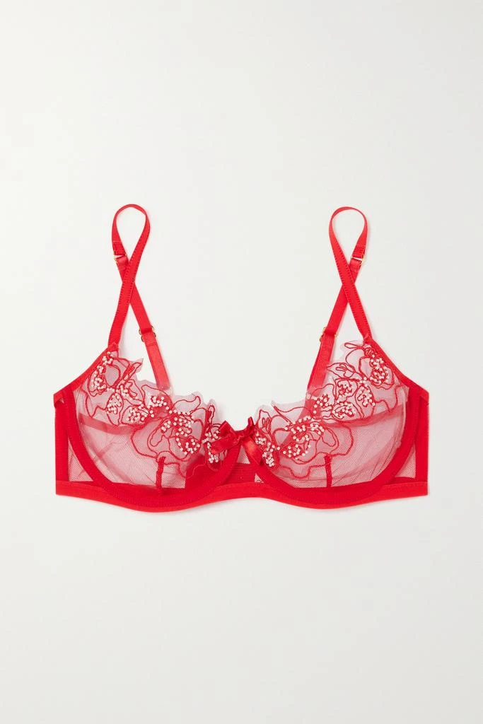 商品L'Agent by Agent Provocateur|Lindie 带缀饰刺绣绢网带钢圈文胸  - 32B,价格¥1561,第1张图片