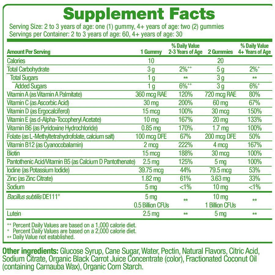 商品Culturelle|Kids Multivitamin + Probiotic Peach-Orange & Mixed Berry,价格¥200,第4张图片详细描述