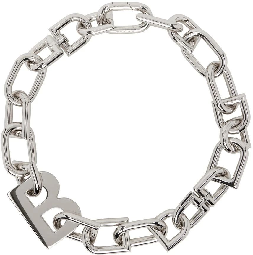 商品Balenciaga|Silver XXL B Chain Necklace,价格¥10618,第1张图片