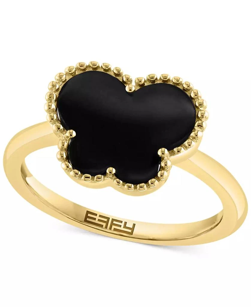 商品Effy|EFFY® Onyx Butterfly Silhouette Statement Ring in 14k Gold,价格¥3723,第1张图片