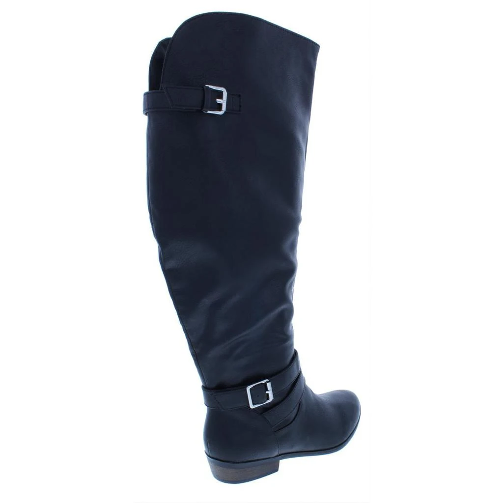 商品Material Girl|Material Girl Womens Carleigh Wide Calf Faux Leather Riding Boots,价格¥107,第3张图片详细描述