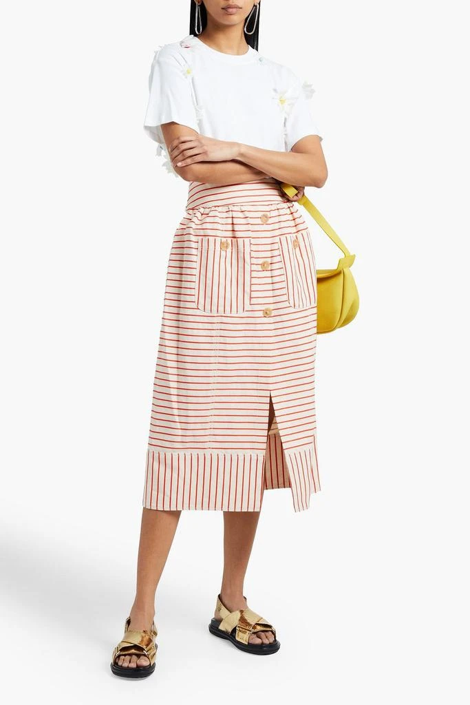 商品Rosie Assoulin|Striped linen and cotton-blend midi skirt,价格¥1336,第4张图片详细描述