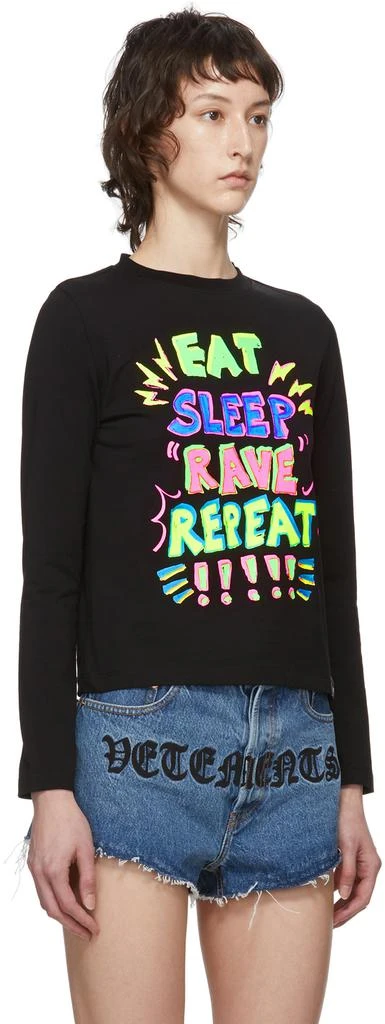 商品Vetements|Black 'Eat, Sleep, Rave, Repeat' Long Sleeve T-Shirt,价格¥1471,第2张图片详细描述