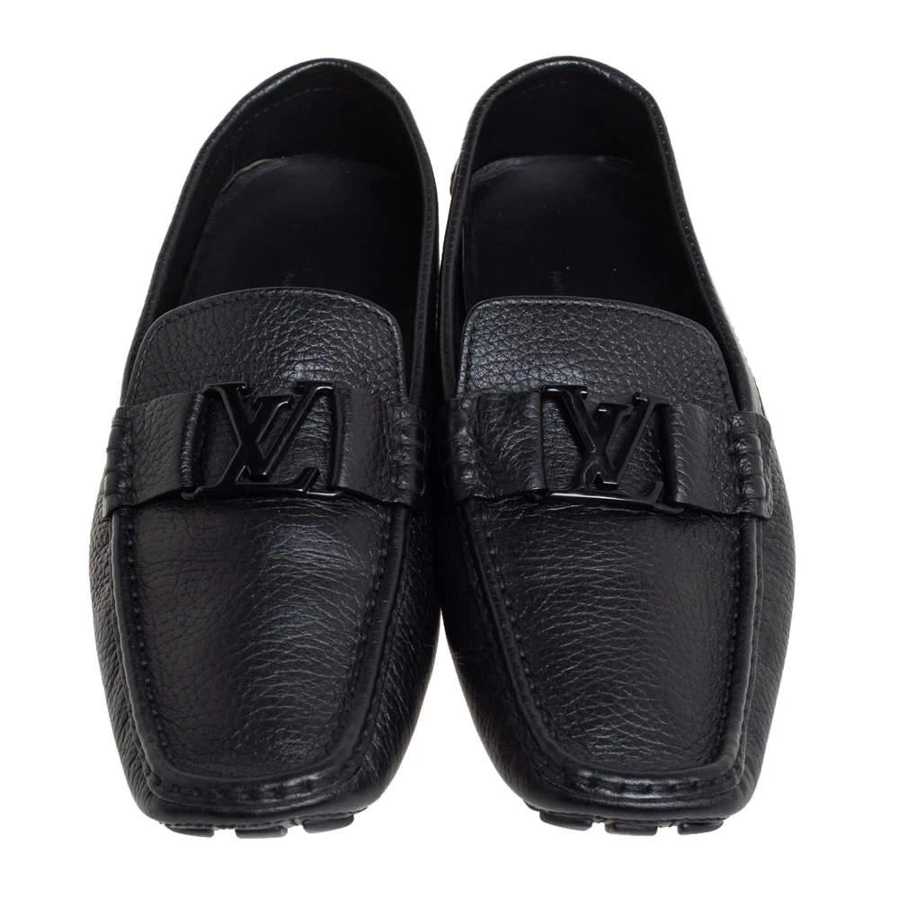 商品[二手商品] Louis Vuitton|Louis Vuitton Black Leather Monte Carlo Slip On Loafers Size 42.5,价格¥3695,第3张图片详细描述