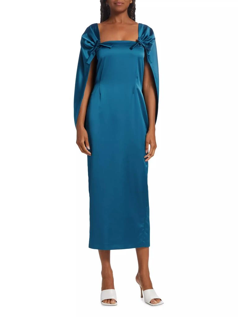 商品Bernadette|August Satin Cape Midi-Dress,价格¥3586,第2张图片详细描述