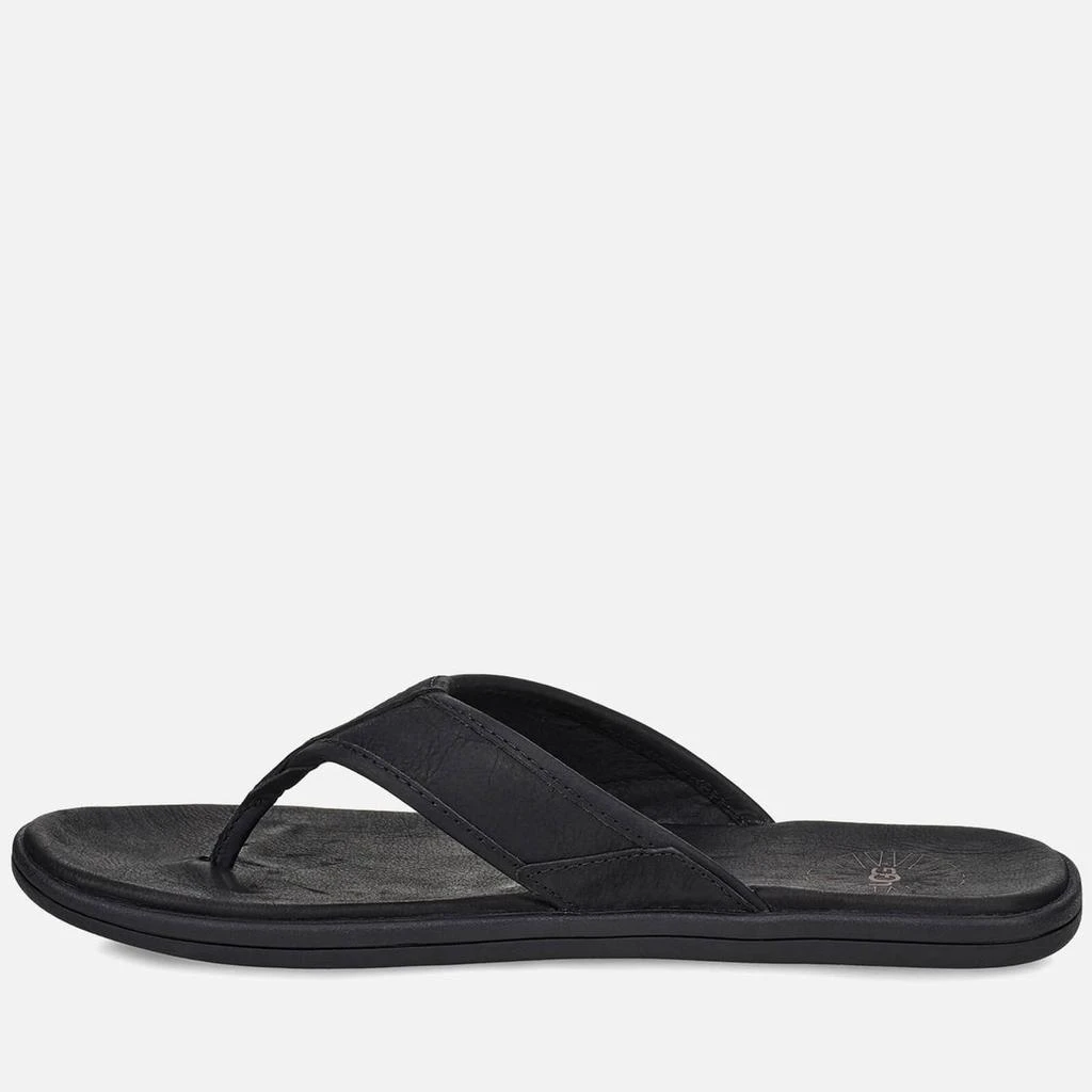 商品UGG|UGG Men's Seaside Leather Flip Flops - Black,价格¥406,第3张图片详细描述