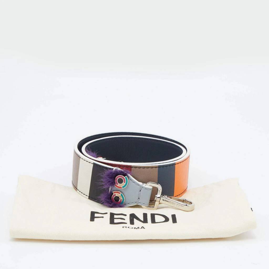 商品Fendi|Fendi Multicolor Stripe Printed Leather Monster Bag Strap,价格¥3064,第5张图片详细描述