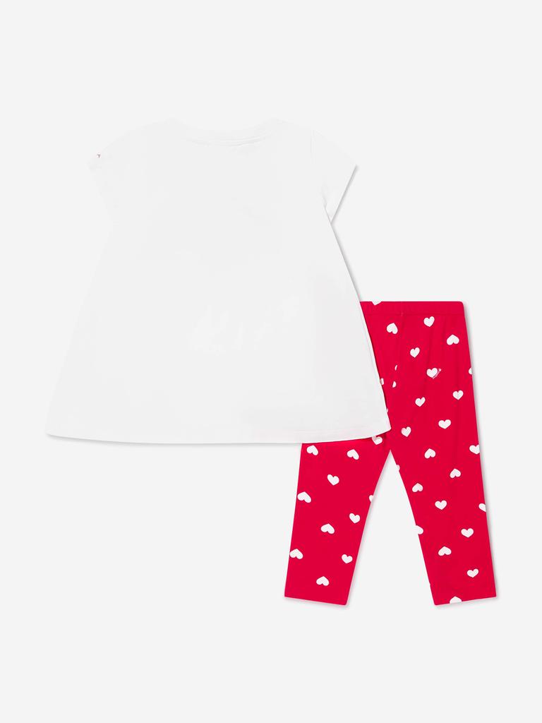 Monnalisa Red Girls Cotton Top And Leggings Set商品第4张图片规格展示