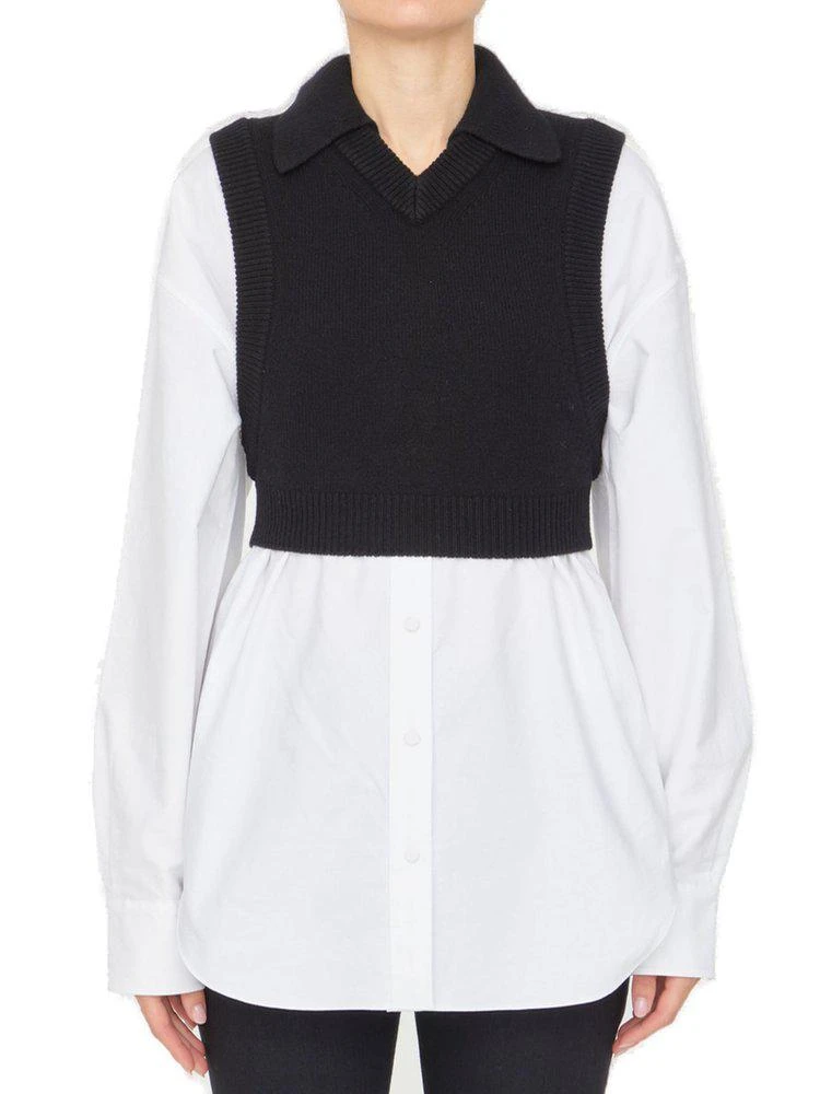 商品Alexander Wang|Alexander Wang Cropped Jumper Overlay Shirt,价格¥2382,第1张图片