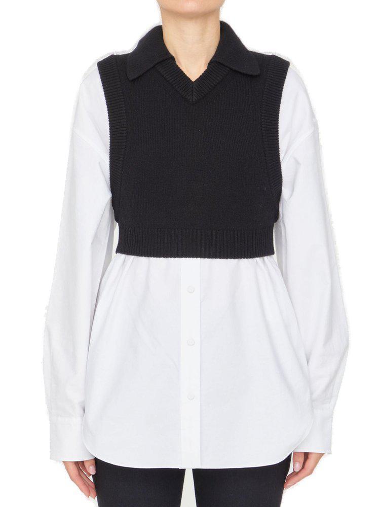 商品Alexander Wang|Alexander Wang Cropped Jumper Overlay Shirt,价格¥2213,第1张图片