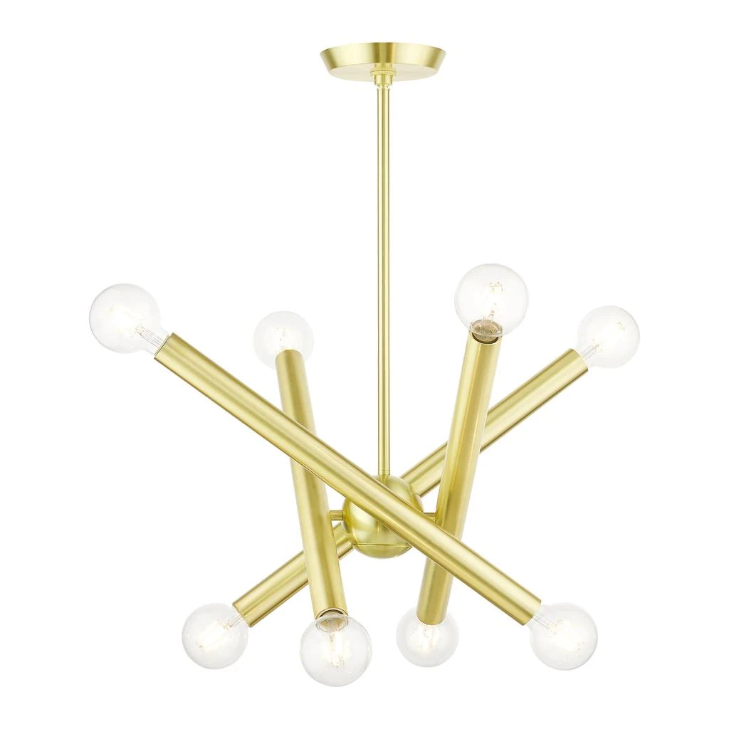 商品Livex Lighting|Eight Light Satin Brass Chandelier,价格¥2470,第1张图片