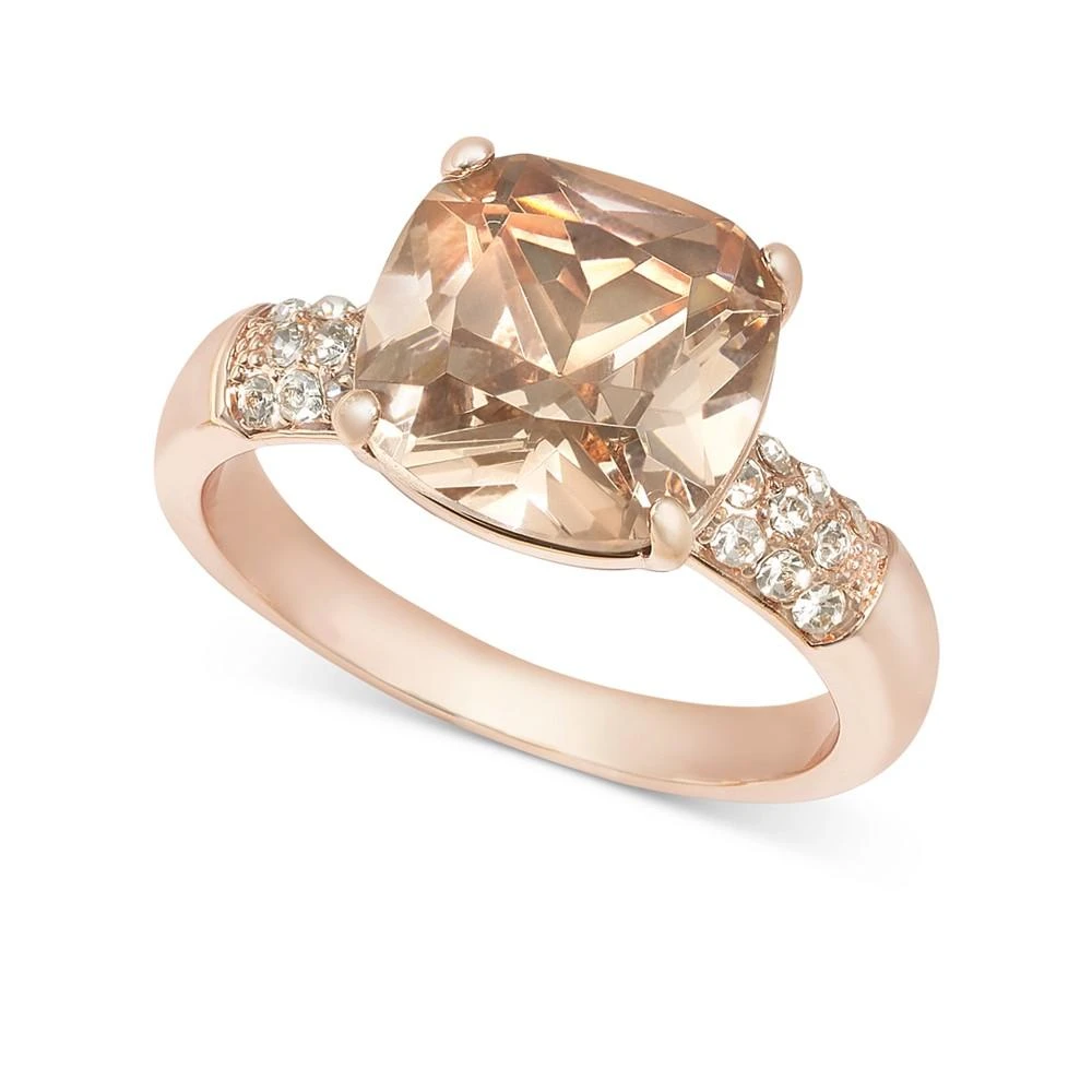 商品Charter Club|Rose Gold-Tone Pavé & Square Crystal Statement Ring, Created for Macy's,价格¥67,第1张图片