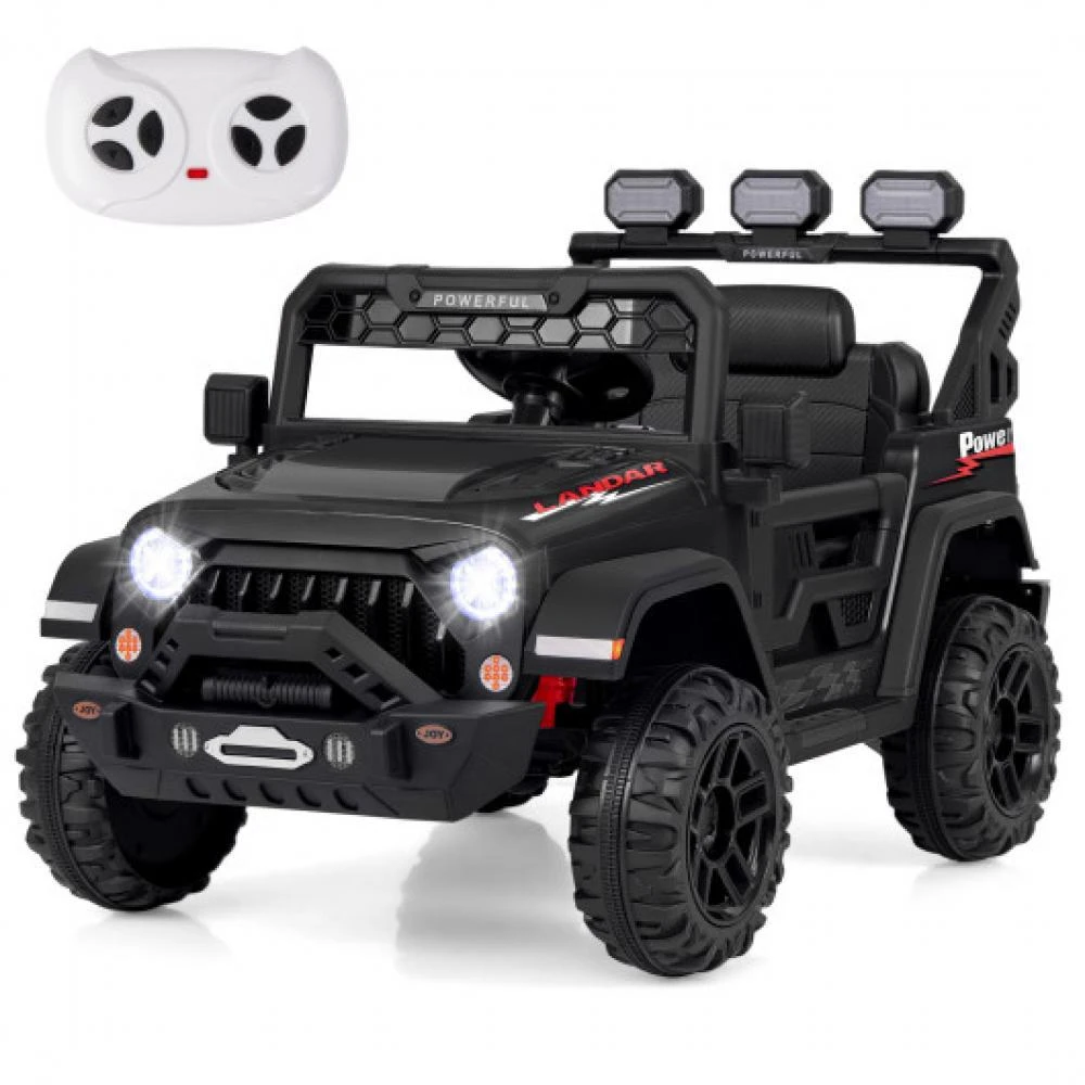 商品Hivvago|12V Electric Kids Ride on Truck with Remote Control and Music-Black,价格¥2154,第3张图片详细描述