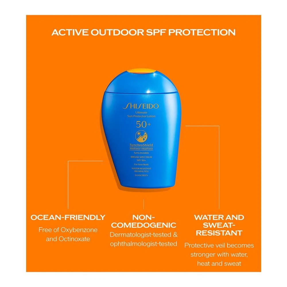 商品Shiseido|Ultimate Sun Protector Lotion SPF 50+ Sunscreen, 1.7 oz.,价格¥189,第5张图片详细描述
