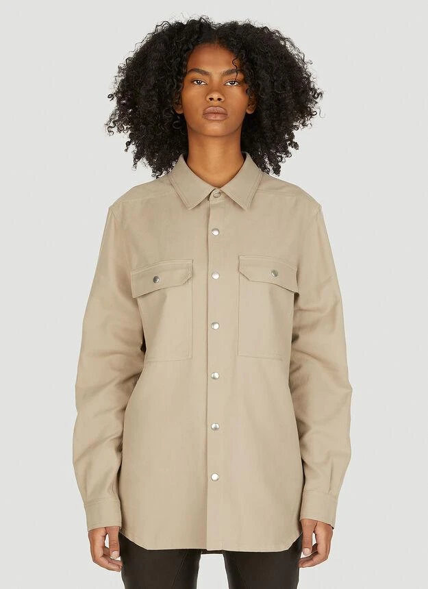 商品Rick Owens|Utility Classic Shirt in Beige,价格¥2839,第1张图片