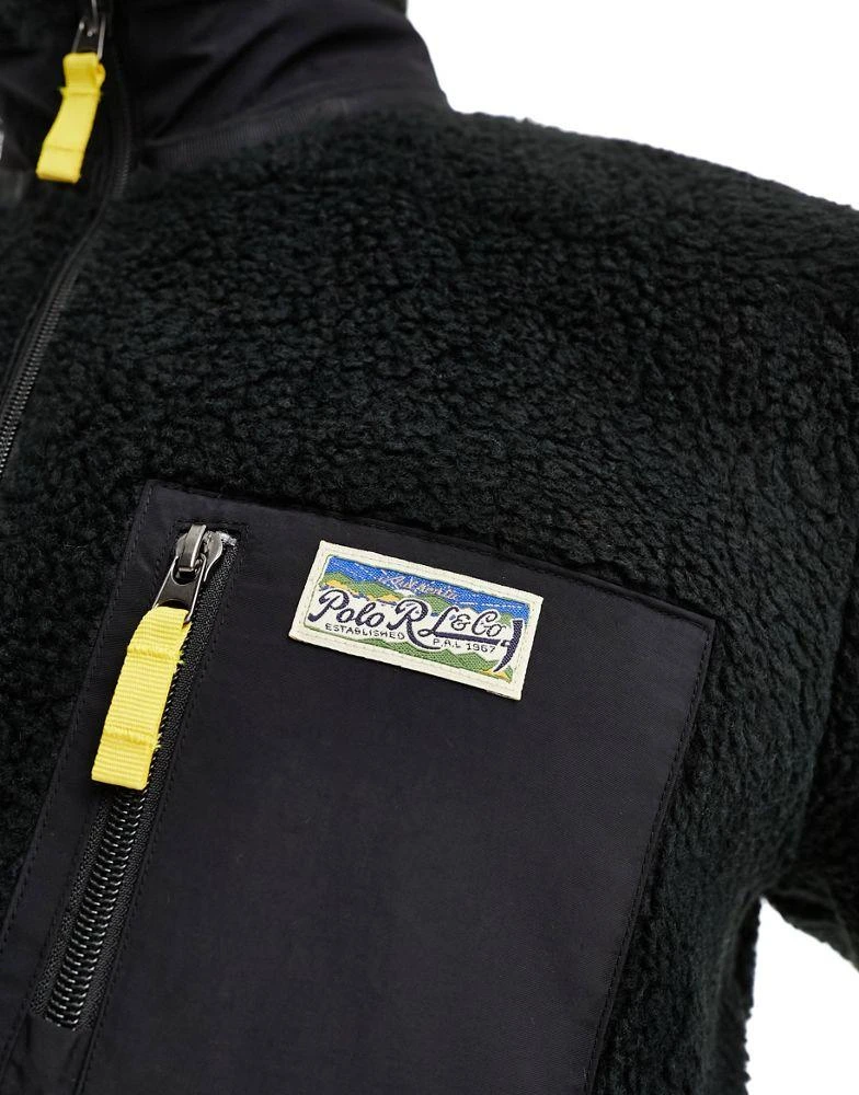 商品Ralph Lauren|Polo Ralph Lauren rodeo print borg jacket in black,价格¥1832,第4张图片详细描述