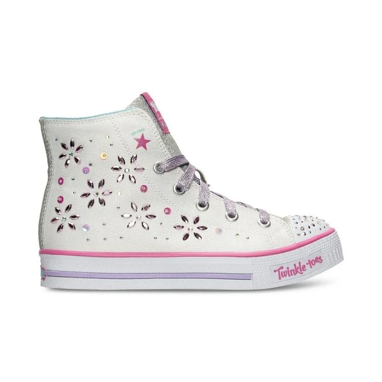 商品SKECHERS|女小童Little Girls' Twinkle Toes: Shuffles - Sparkly and Sweet High Top Sneakers from Finish Line,价格¥232,第3张图片详细描述