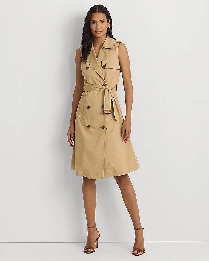 商品Ralph Lauren|Belted Sleeveless Twill Dress,价格¥983,第3张图片详细描述