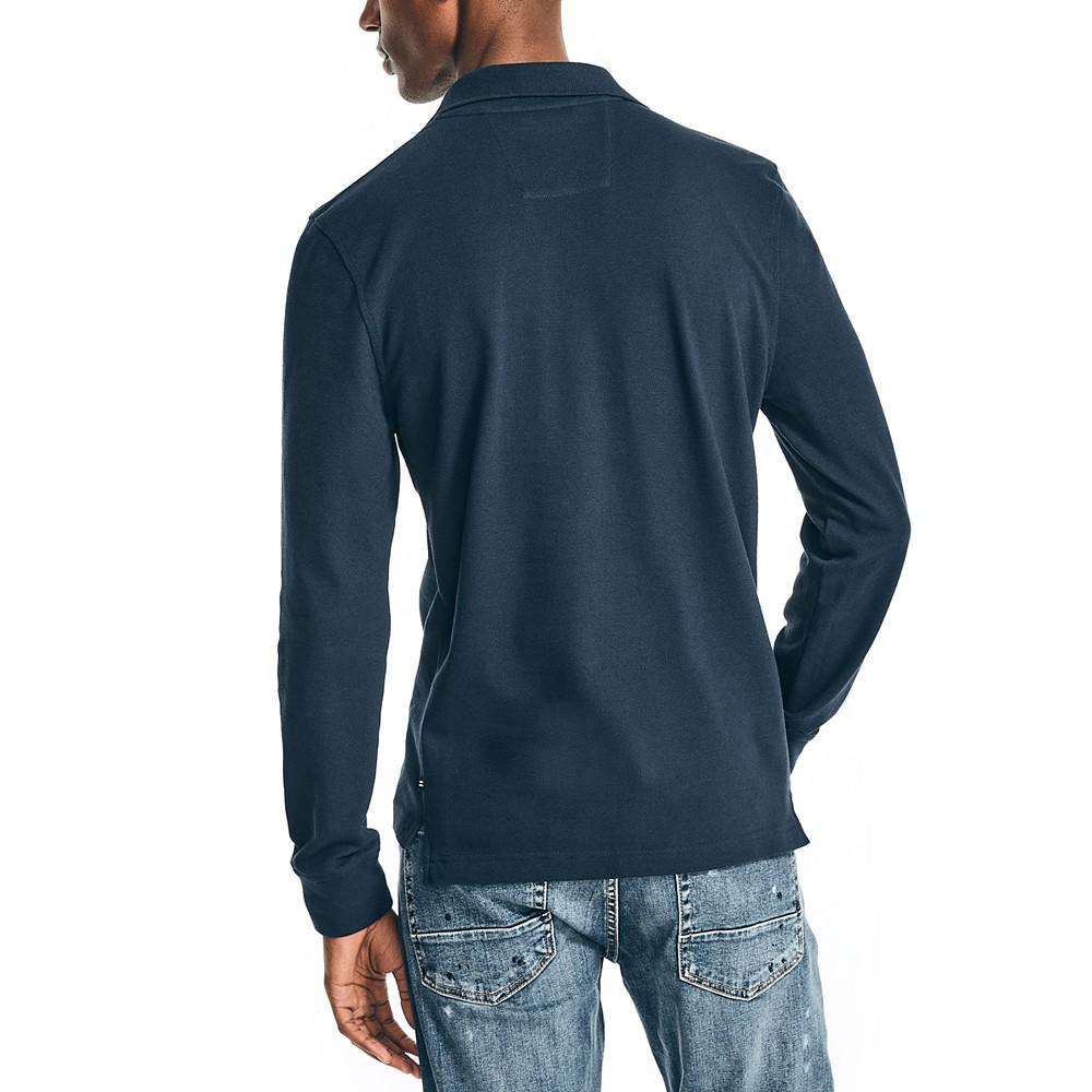 Men's Classic-Fit Comfort Long-Sleeve Deck Polo商品第2张图片规格展示