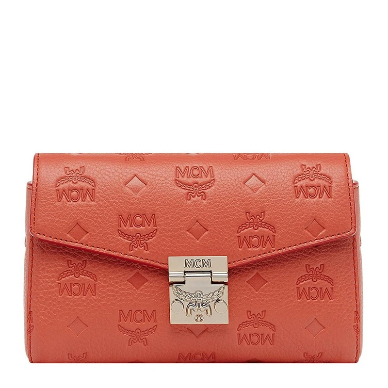 商品MCM|MCM 女士橘色字母印花链条包 MYZ8AME11PW,价格¥3085,第1张图片