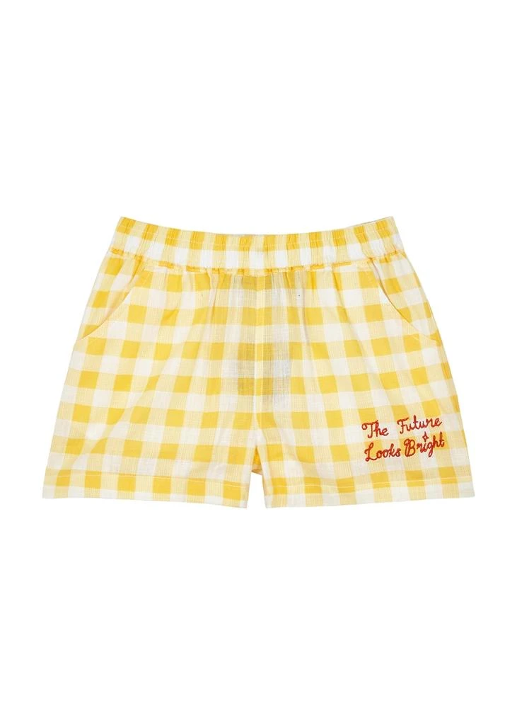 商品Mini Rodini|KIDS Future Is Bright gingham cotton shorts,价格¥165,第1张图片
