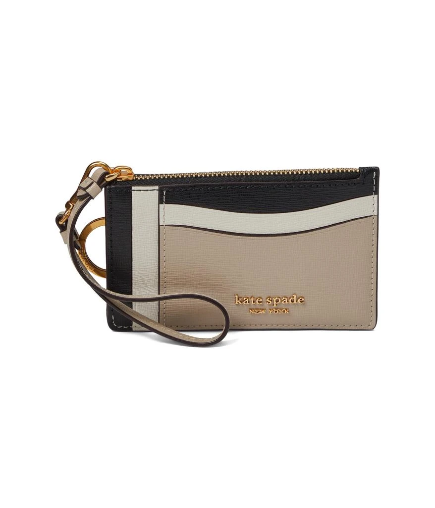 商品Kate Spade|Morgan Color-Blocked Saffiano Leather Coin Card Case Wristlet,价格¥734,第1张图片