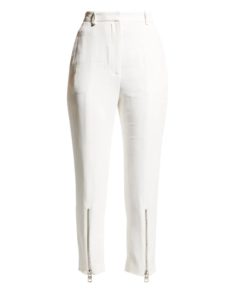 商品Alexander McQueen|Zip Hem Straight-Leg Tailored Crop Pants,价格¥2088,第2张图片详细描述