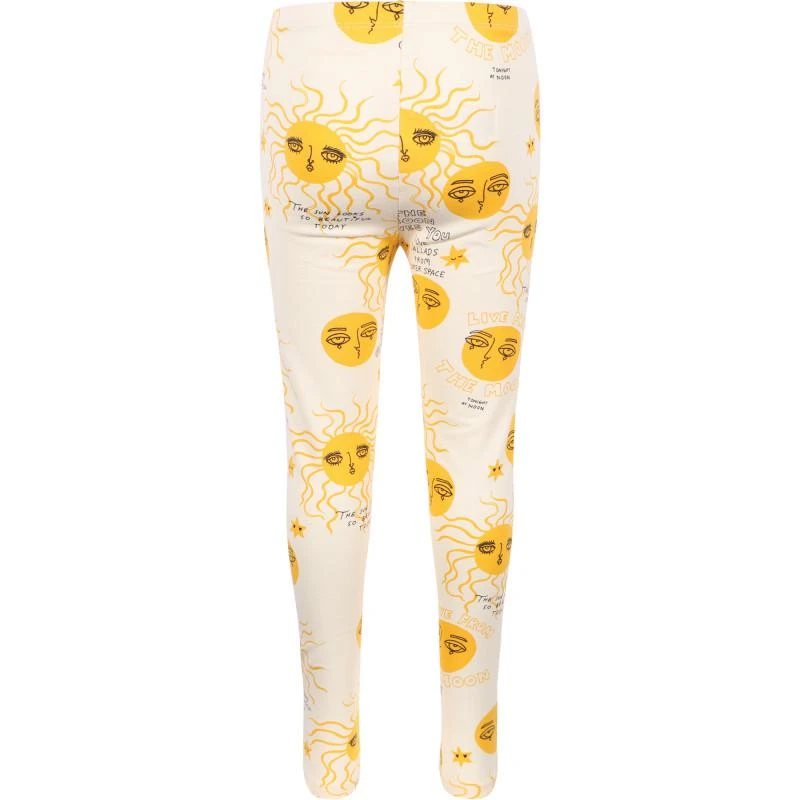 商品Mini Rodini|Moon and sun leggings in white and yellow,价格¥342,第2张图片详细描述