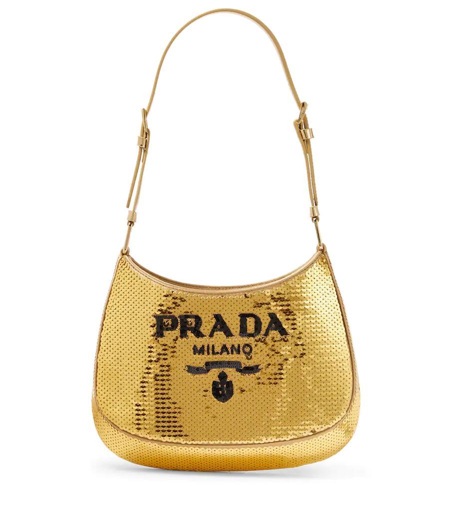 商品Prada|Cleo Medium sequined shoulder bag,价格¥23636,第1张图片