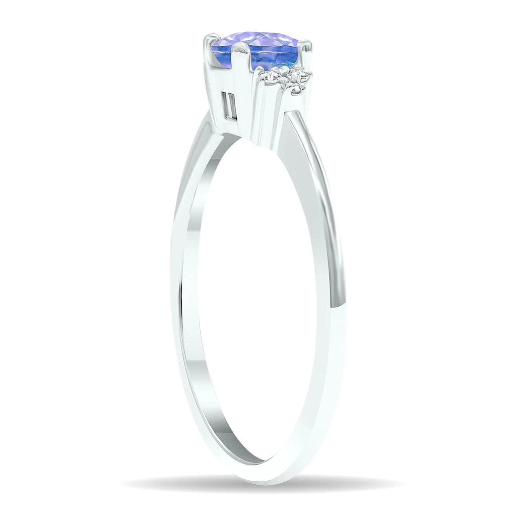 商品SSELECTS|Women's Tanzanite And Diamond Half Moon Ring In 10K White Gold,价格¥1802,第3张图片详细描述