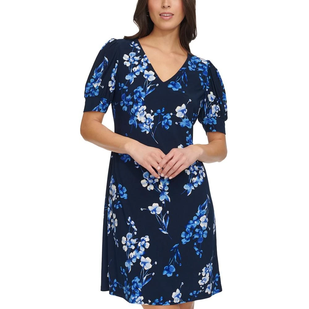 商品Tommy Hilfiger|Women's Wild Flower Puff-Sleeve Dress,价格¥375,第3张图片详细描述