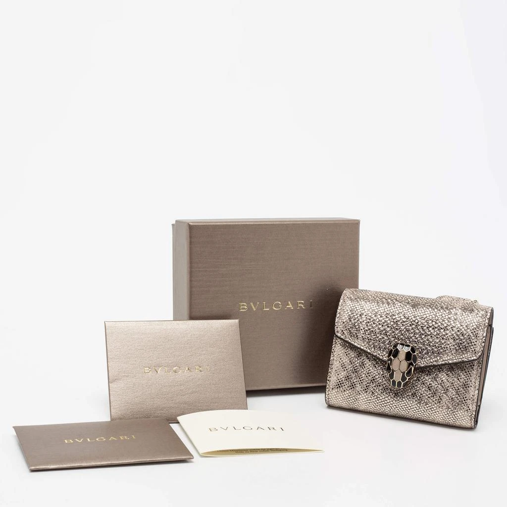 Bvlgari Metallic Gold Karung Leather Serpenti Forever Wallet 商品