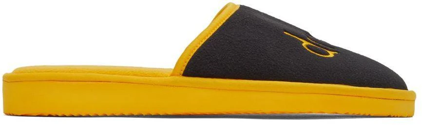 商品Drew House|SSENSE Exclusive Black & Yellow Scribble Slippers,价格¥233,第1张图片