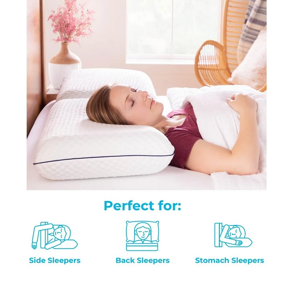 商品Linenspa|AlwaysCool Gel Memory Foam Pillow, Standard,价格¥344,第2张图片详细描述