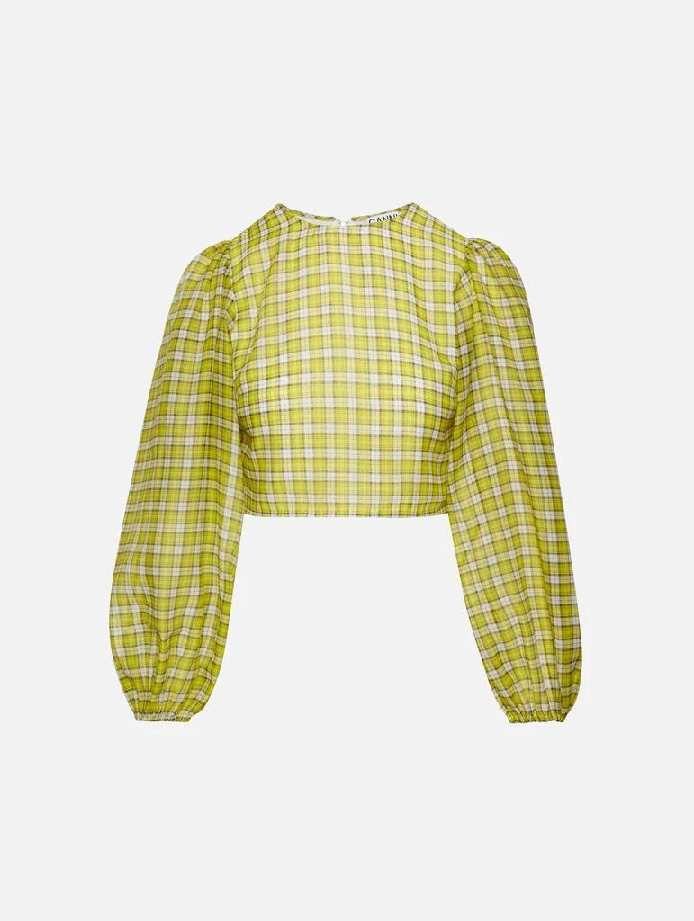 商品Ganni|Organza Fitted Blouse,价格¥526,第1张图片